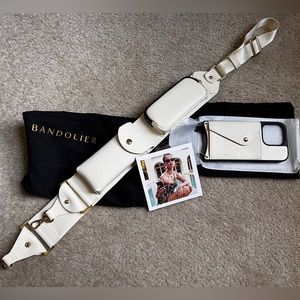 Brand new Bandolier Billie Strap and 14Pro case in cream